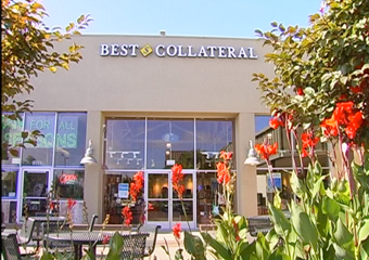 San Mateo Store front with the open sign illuminated