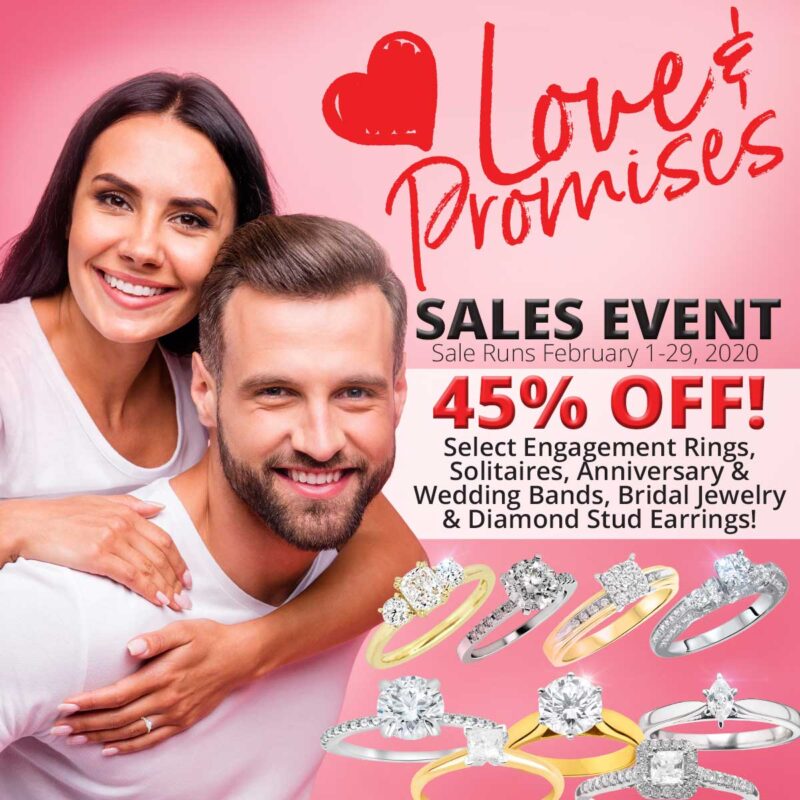 Man and woman in love bridal jewelry Love and Promises Sale